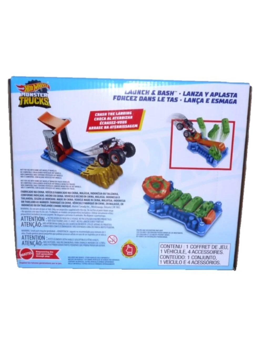 Hot Wheels Monster Trucks Launch & Bash with Bone Shaker 3.5